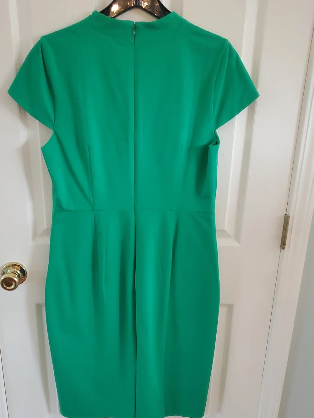 J. Crew Emerald Green V-Neck Sheath Dress with Cap Sleeves